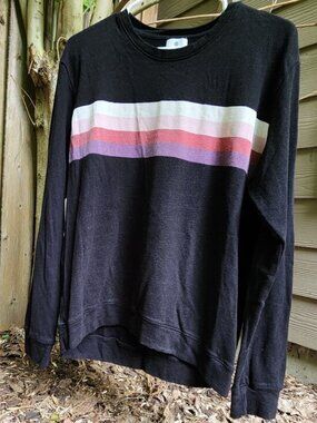 Perfect SUNDRY size 4 Black striped long sleeve Crewneck Sweater